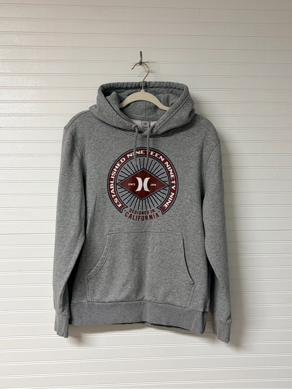 Hurley Gray Hoodie with Maroon Circular Logo